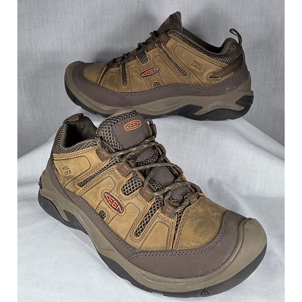 Keen Lansing Low Work Shoes Mens 8.5 Wide Brown Steel Toe 1027342 Hiking Trail - Picture 10 of 15